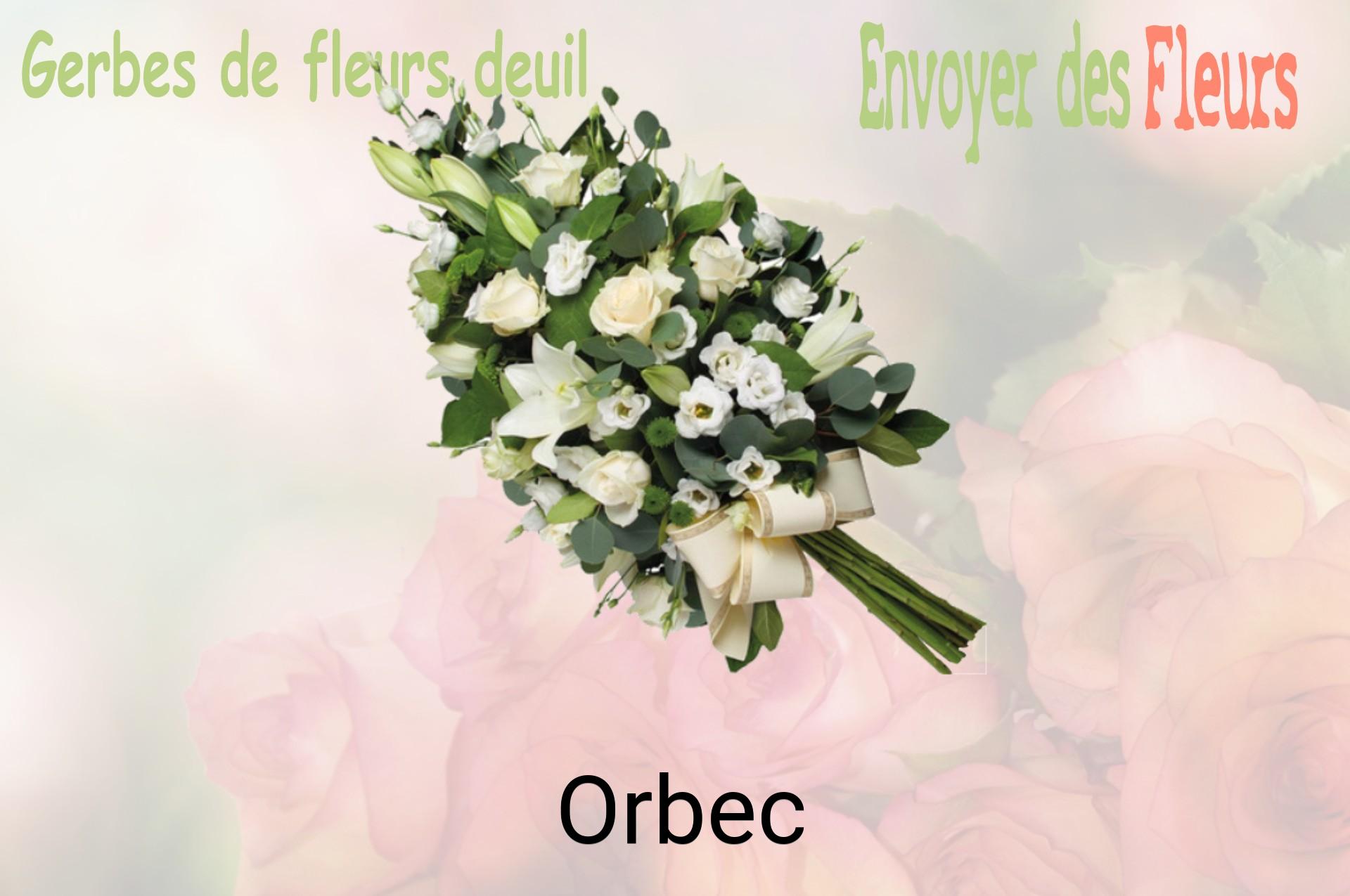 Gerbe de fleurs de deuil livrée à Orbec